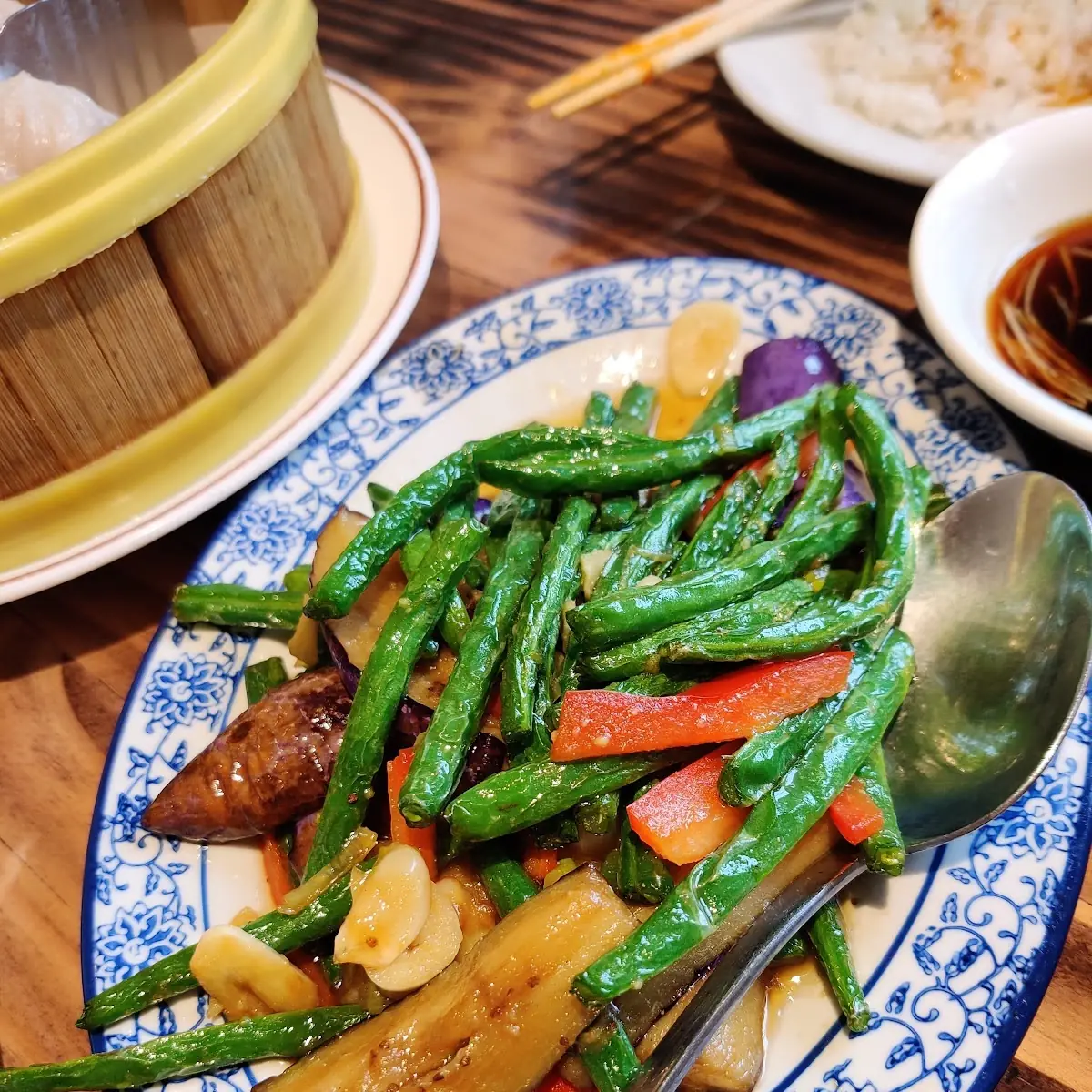 braised eggplant w string beans 四季豆烧茄子